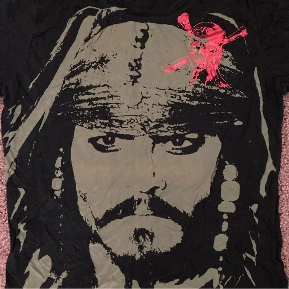 Pirates of The Caribbean Jack Sparrow Shirt Top Size M Black Green - Picture 4 of 8